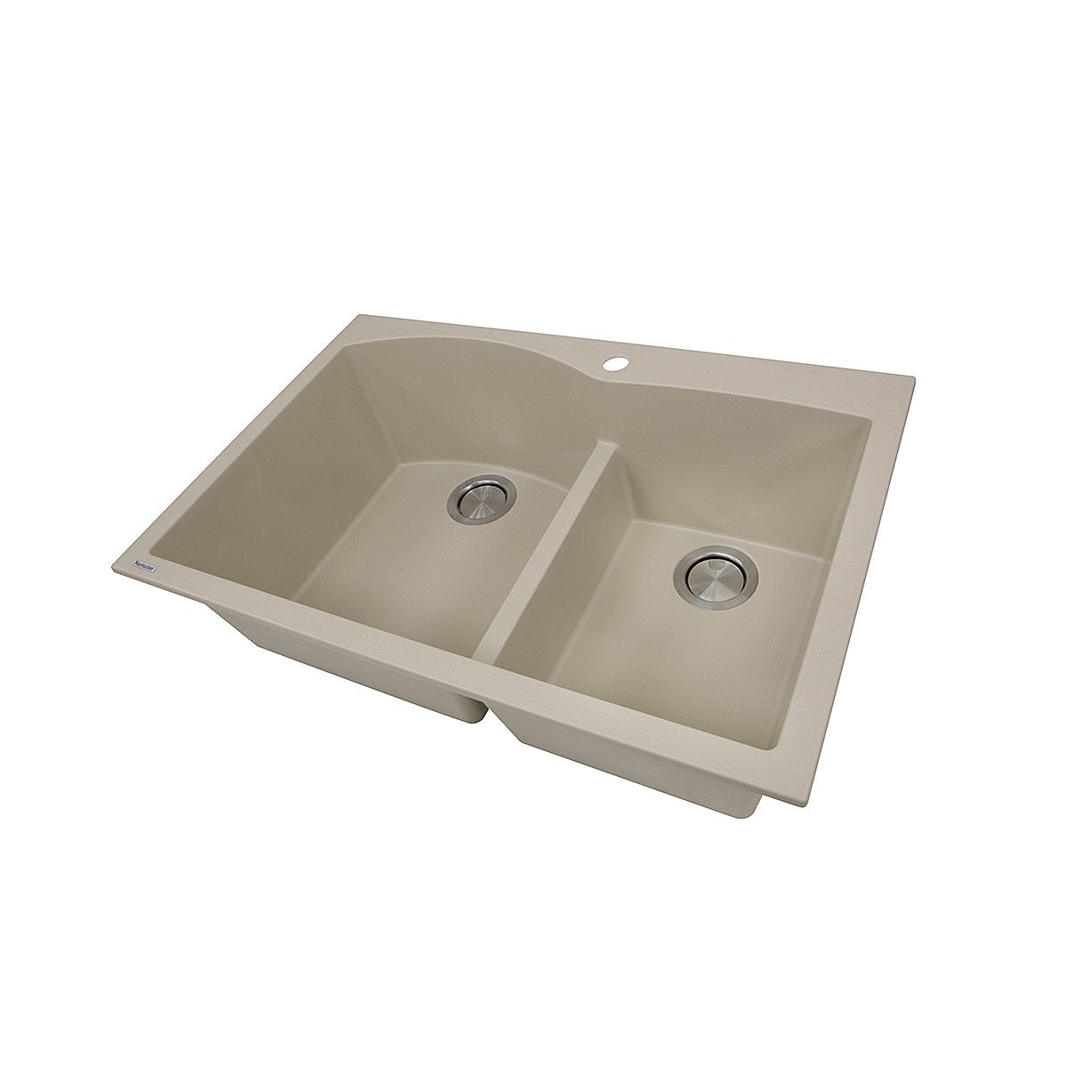 Nantucket 60/40 Double Bowl Dual-mount Granite Composite Sand - PR6040-S - Manor House Sinks