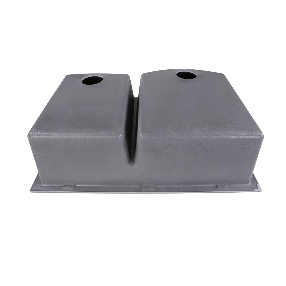 Nantucket 60/40 Double Bowl Dual-mount Granite Composite Titanium - PR6040-TI kitchen sink in gray color.