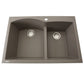 Nantucket 60/40 Double Bowl Dual-mount Granite Composite Truffle - PR6040-TR - Manor House Sinks