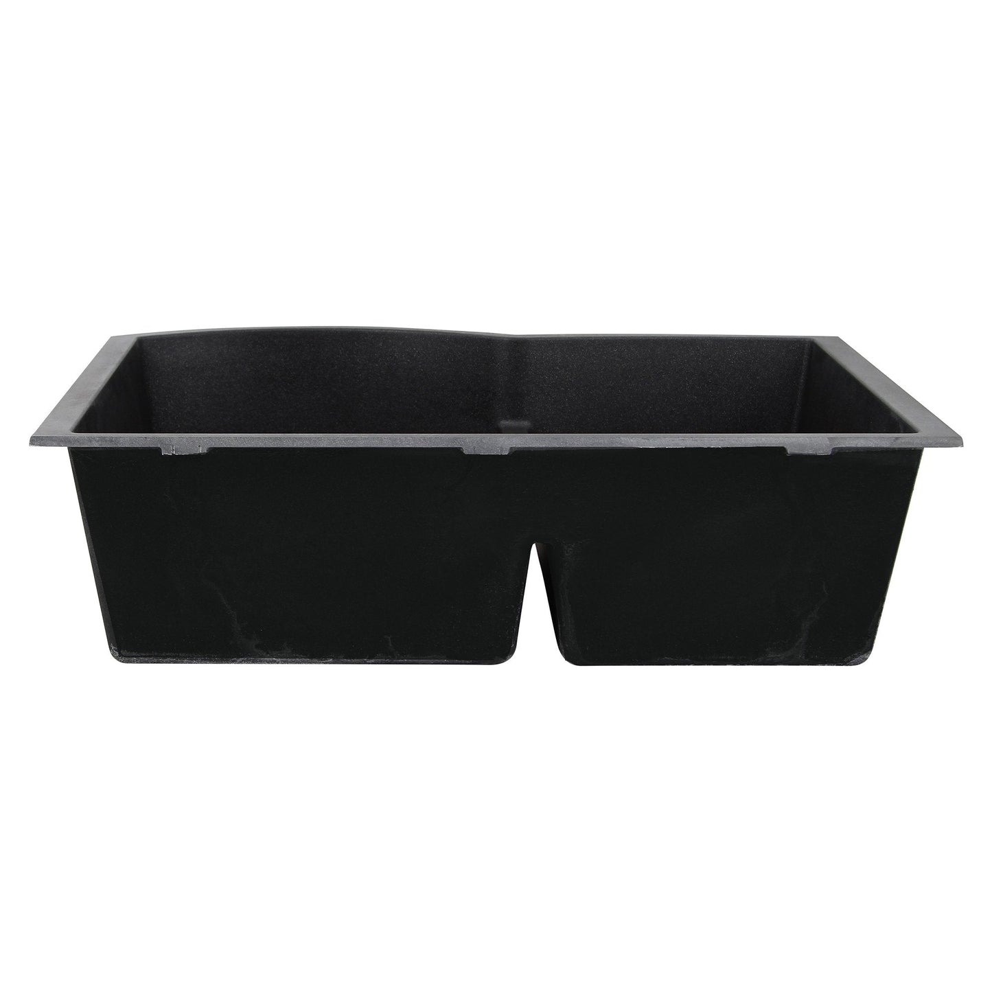 Nantucket 60/40 Double Bowl Undermount Granite Composite Black - PR6040-BL-UM showing a sleek black sink design.