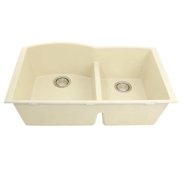 Nantucket 60/40 Double Bowl Undermount Granite Composite Sand - PR6040-S-UM