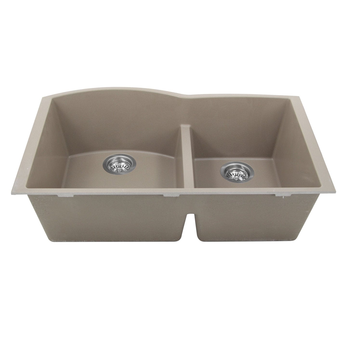 Nantucket 60/40 Double Bowl Undermount Granite Composite Truffle - PR6040-TR-UM, showcasing a sleek dual-bowl design.