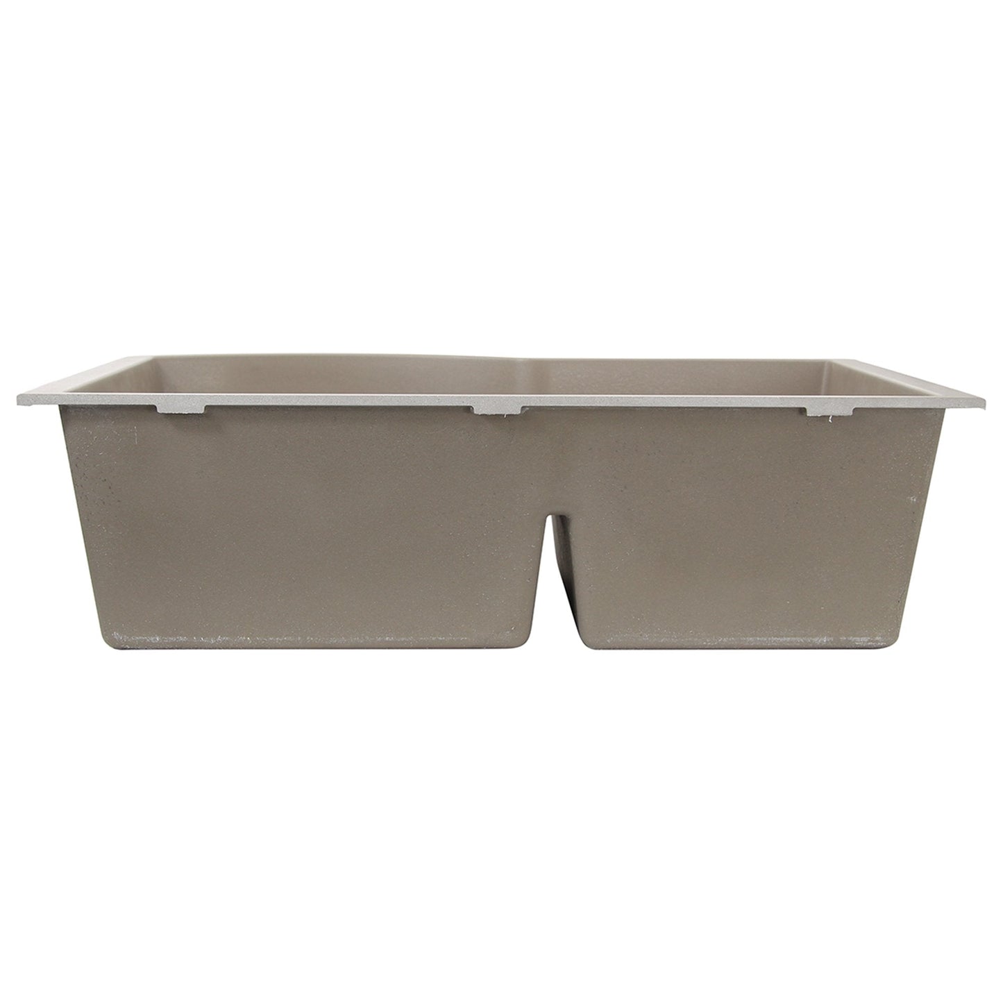 Nantucket 60/40 Double Bowl Undermount Granite Composite Truffle - PR6040-TR-UM kitchen sink view.