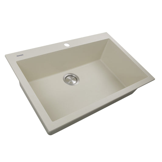 Nantucket Large Single Bowl Dual-mount Granite Composite Sand - PR3020-DM-S