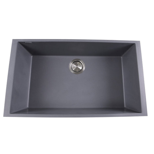 Nantucket Large Single Bowl Undermount Granite Composite Titanium sink showing modern design and spacious interior.