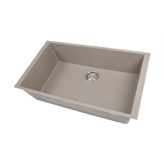 Nantucket Large Single Bowl Undermount Granite Composite Truffle kitchen sink, showcasing rich truffle finish and spacious design.