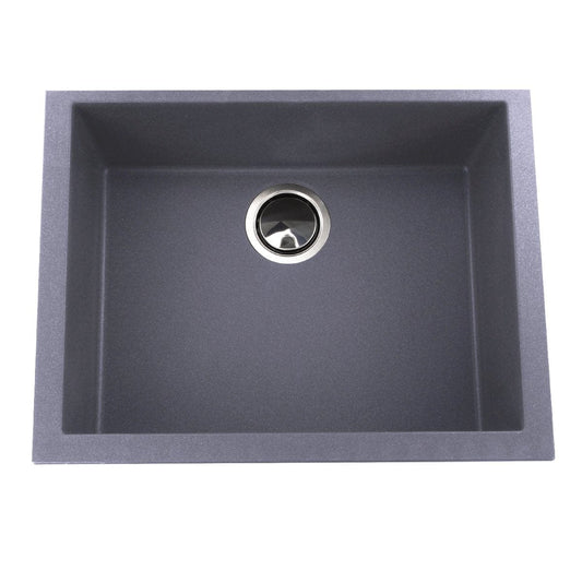 Titanium Small Kitchen Sink - Modern Undermount by Nantucket showing sleek titanium finish and modern design.