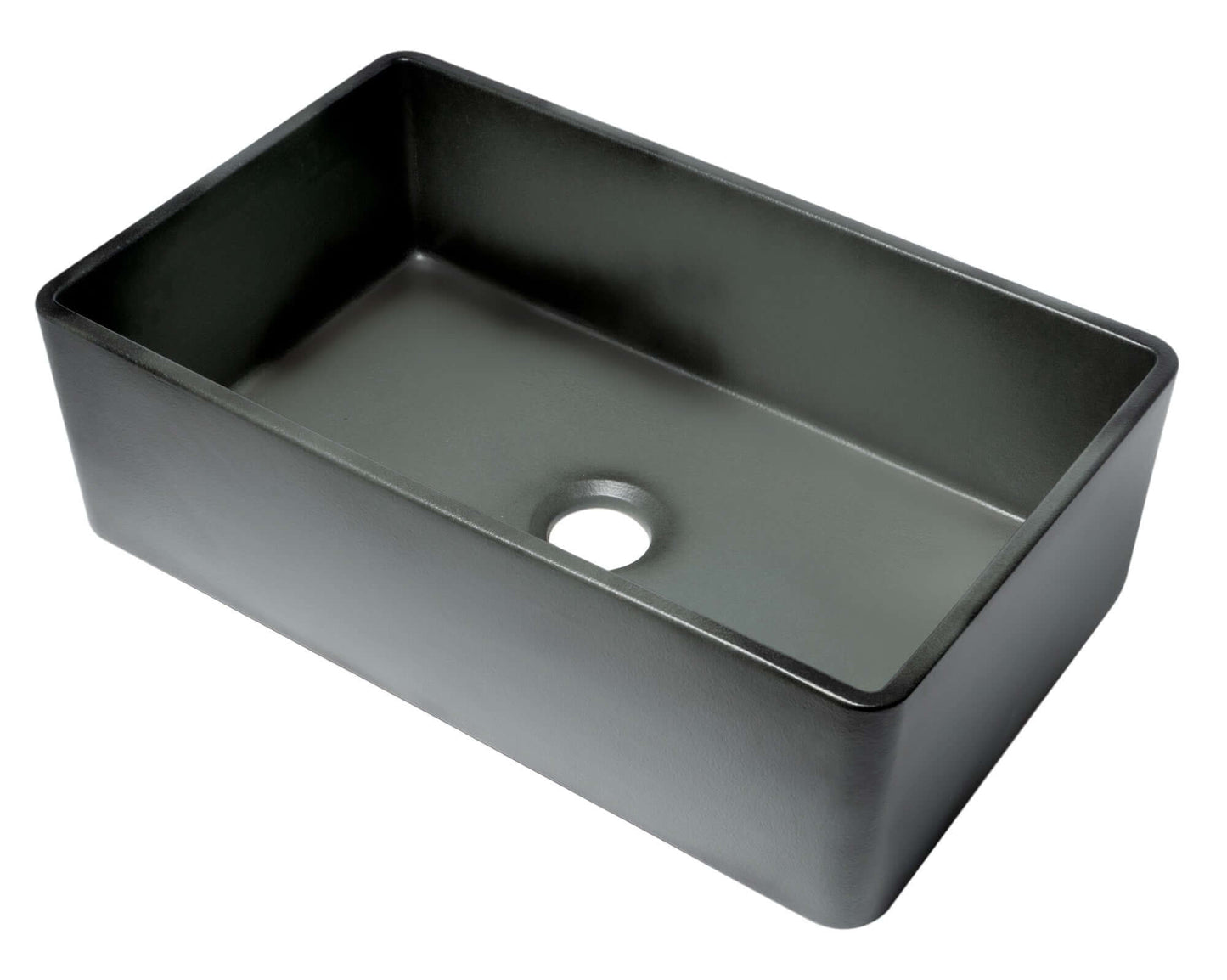 ALFI 33" Concrete Reversible Single Fireclay Farm Kitchen Sink ABCO3320SB in a sleek black finish.
