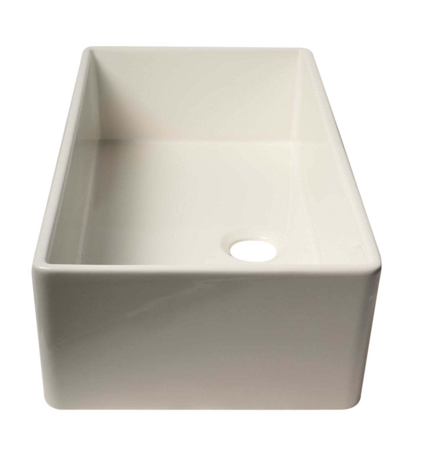 ALFI 36" Smooth Apron Single Bowl Fireclay Farm Sink AB536-W in pristine white finish