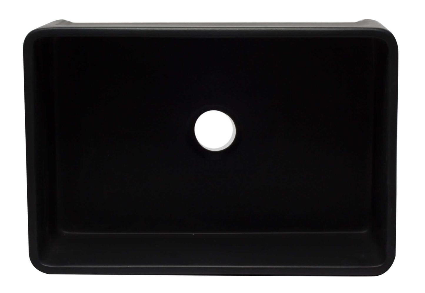 ALFI 30" Black Reversible Single Fireclay Farm Kitchen Sink AB3020SB-BM top view showcase