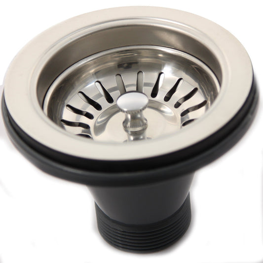 Nantucket Basket Strainer Kitchen Drain - NS35L front view showcasing stainless steel design for effective waste capture.