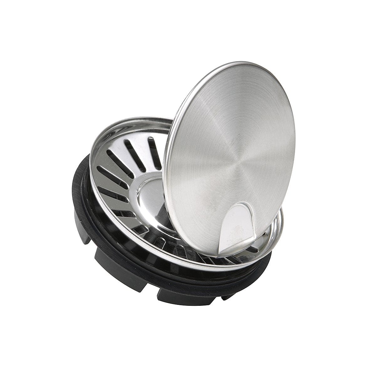 Nantucket Chrome Crumb Cup Disposal Drain Kitchen Drain - NS35LCC-DD with spring action lid for kitchens