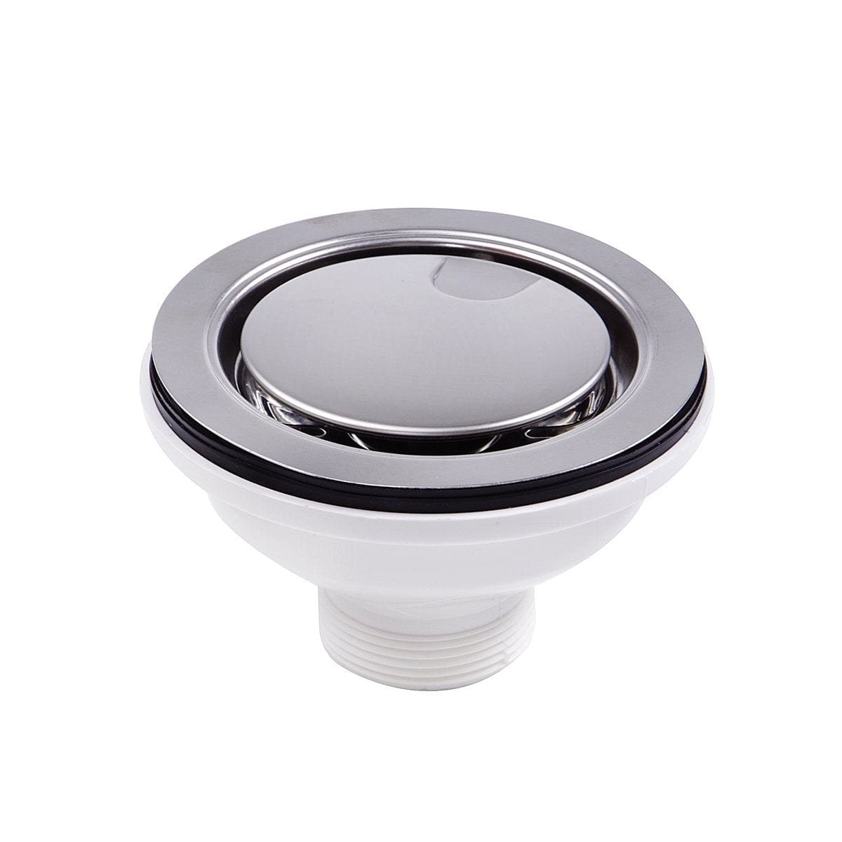 Nantucket Chrome Flip Top Crumb Cup Kitchen Drain - NS35LCC-CH with sleek chrome finish and removable basket strainer.