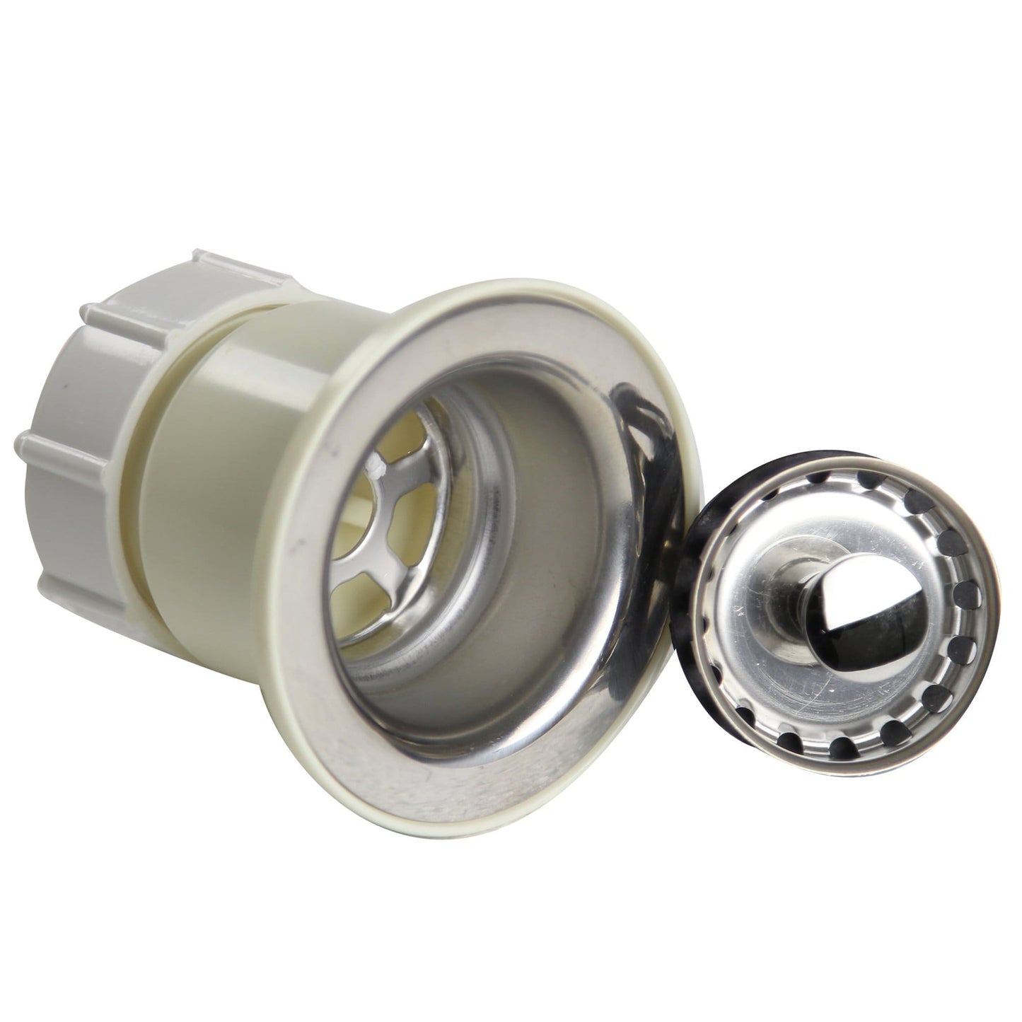 Nantucket Junior Duo Bar Sink Drain In Stainless Steel - NS-403SS, showcasing the premium stainless steel construction.