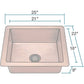 Polaris 25" Copper Single Bowl Sink - P409