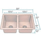 Polaris 33" Copper Equal Double Bowl Sink - P209 - Manor House Sinks