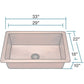 Polaris 33" Copper Single Bowl Sink - P309