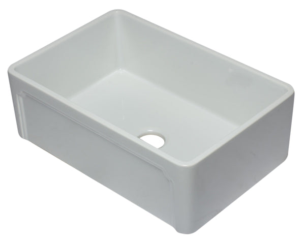 ALFI 30 White Reversible Single Fireclay Farm Kitchen Sink AB3020SB-W