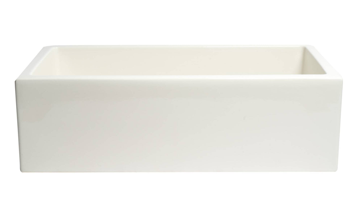 ALFI 33" Biscuit Reversible Fluted / Smooth Fireclay Farm Sink AB3318HS-B