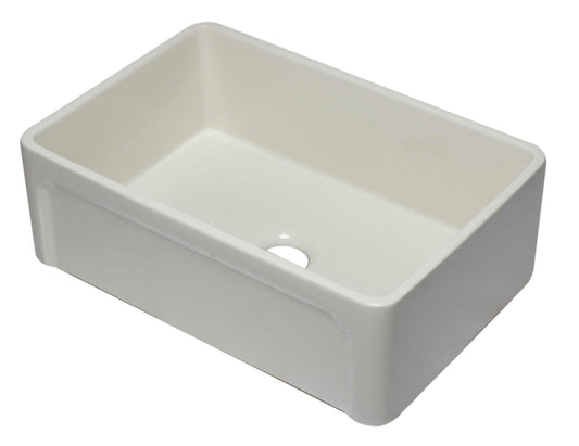 ALFI 30" Biscuit Reversible Single Fireclay Farm Kitchen Sink AB3020SB-B in elegant biscuit finish.