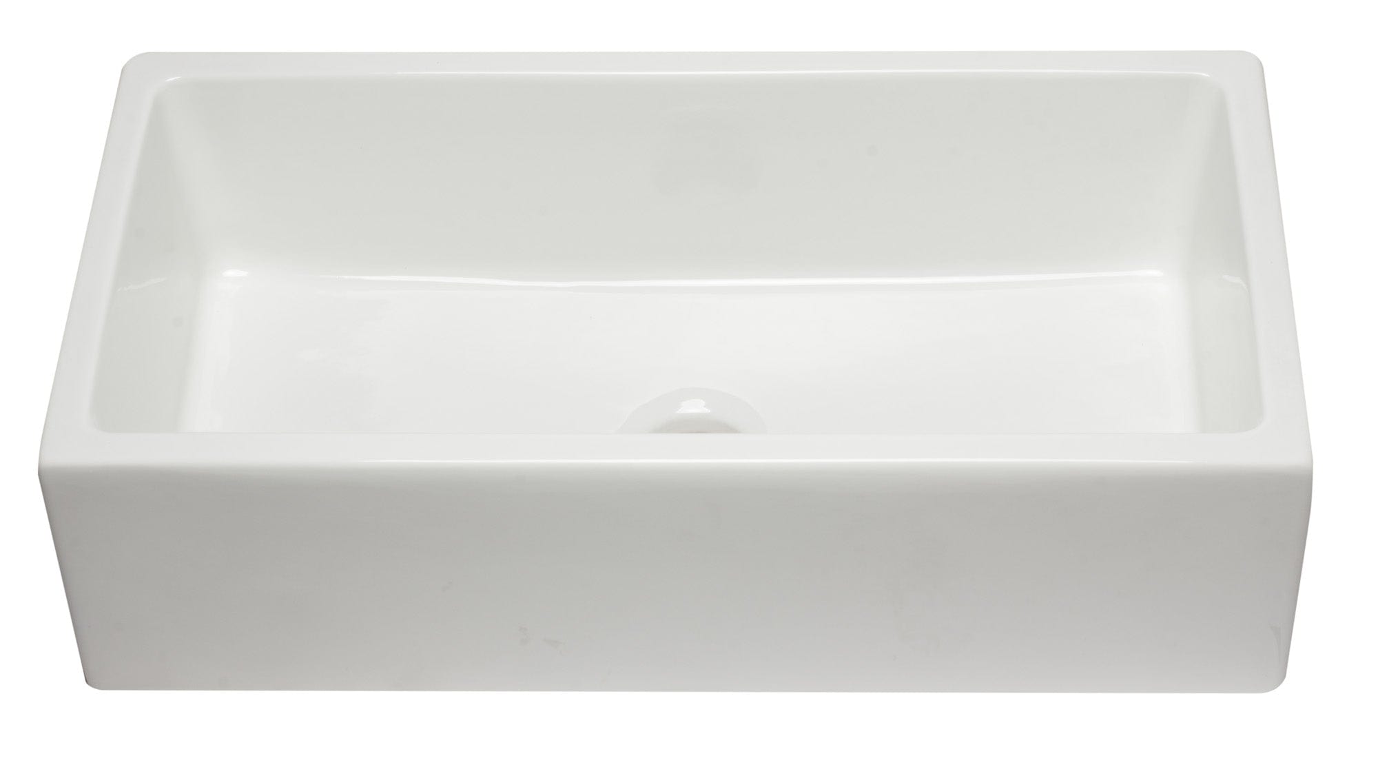 ALFI 36" White Reversible Smooth / Fluted Single Bowl Fireclay Farm Sink AB3618HS-W