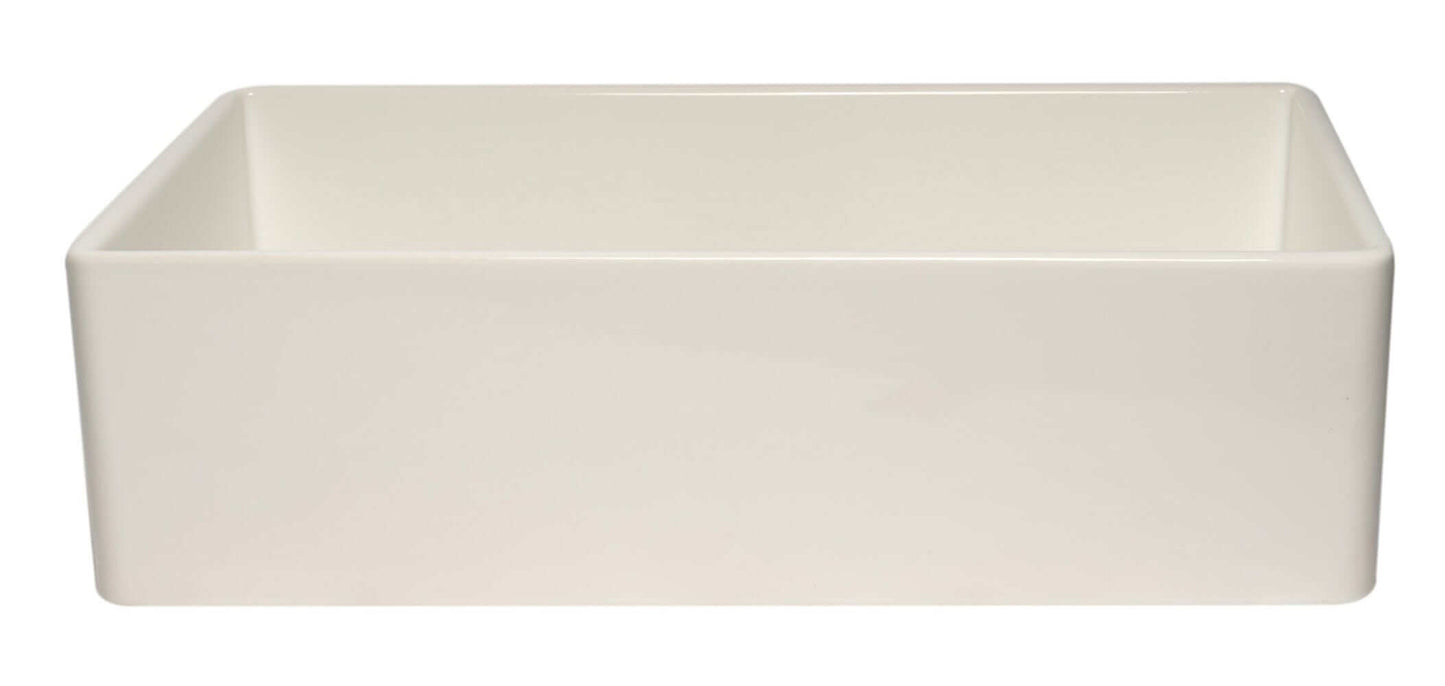 ALFI 36" Smooth Apron Single Bowl Fireclay Farm Sink AB536-W in pristine white finish and smooth apron design.