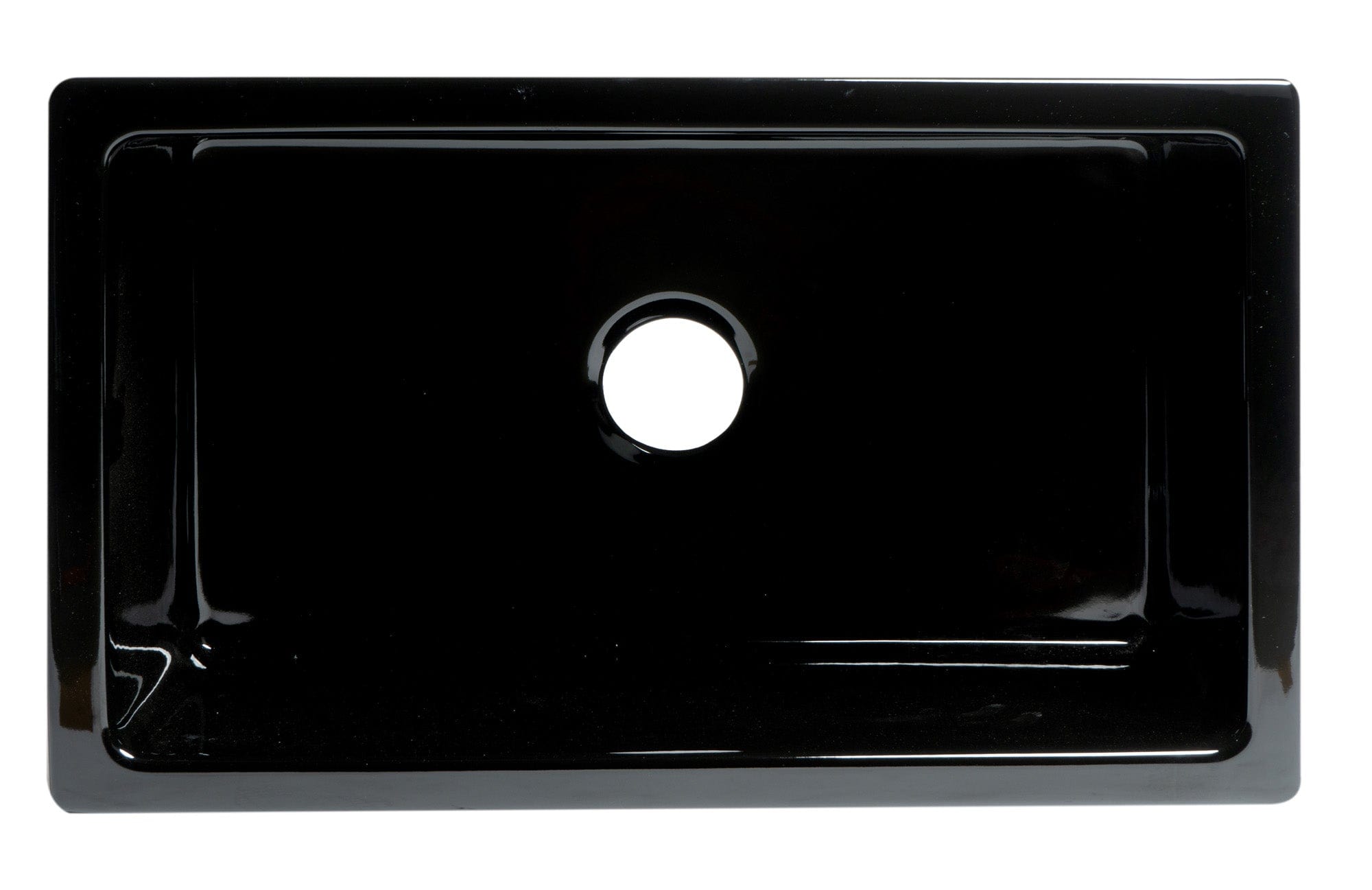 ALFI 30" Black Gloss Reversible Smooth / Fluted Single Bowl Fireclay Farm Sink AB3018HS-BG