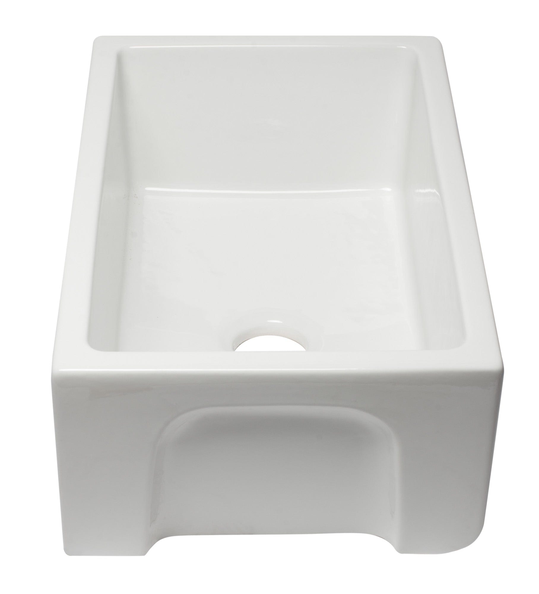 ALFI 30" White Reversible Smooth / Fluted Single Bowl Fireclay Farm Sink AB3018HS-W