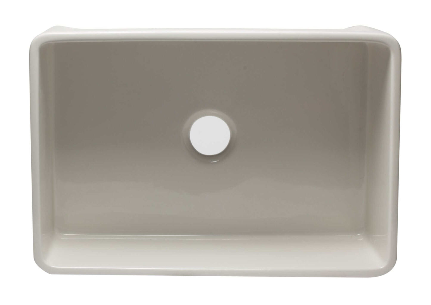 ALFI 30" Biscuit Reversible Single Fireclay Farm Kitchen Sink AB3020SB-B top view showcasing its elegant biscuit finish.