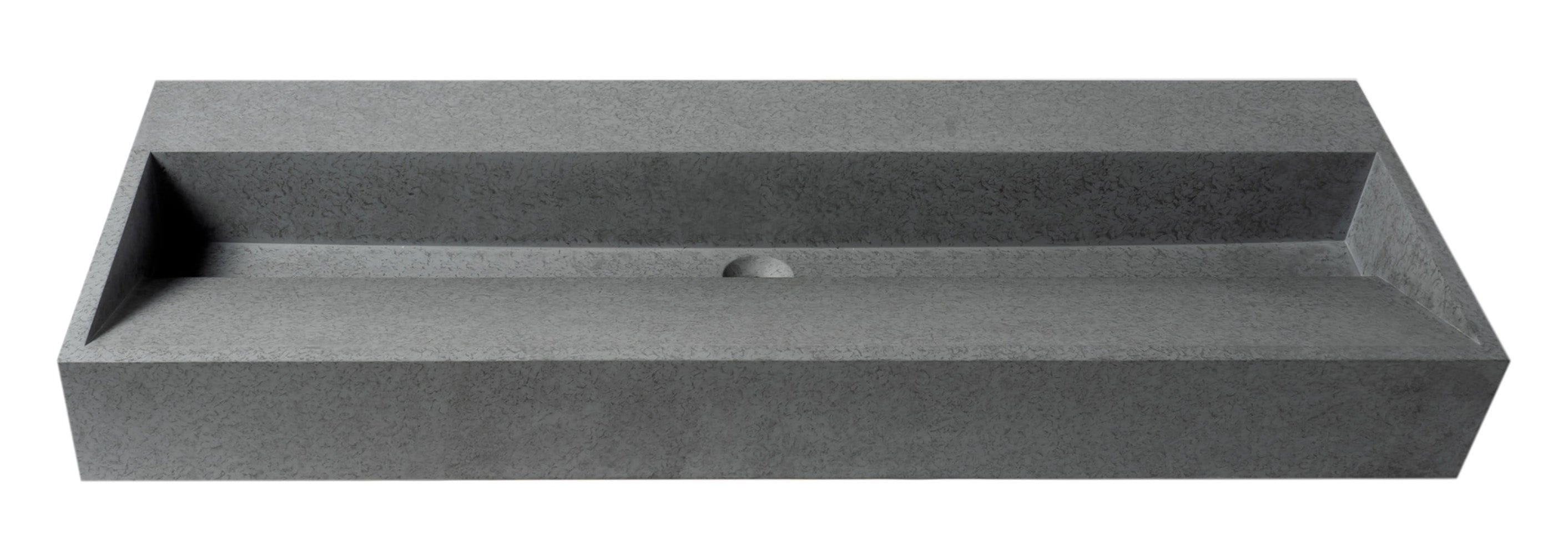 ALFI 48" Solid Concrete Gray Matte Trough Sink ABCO48TR