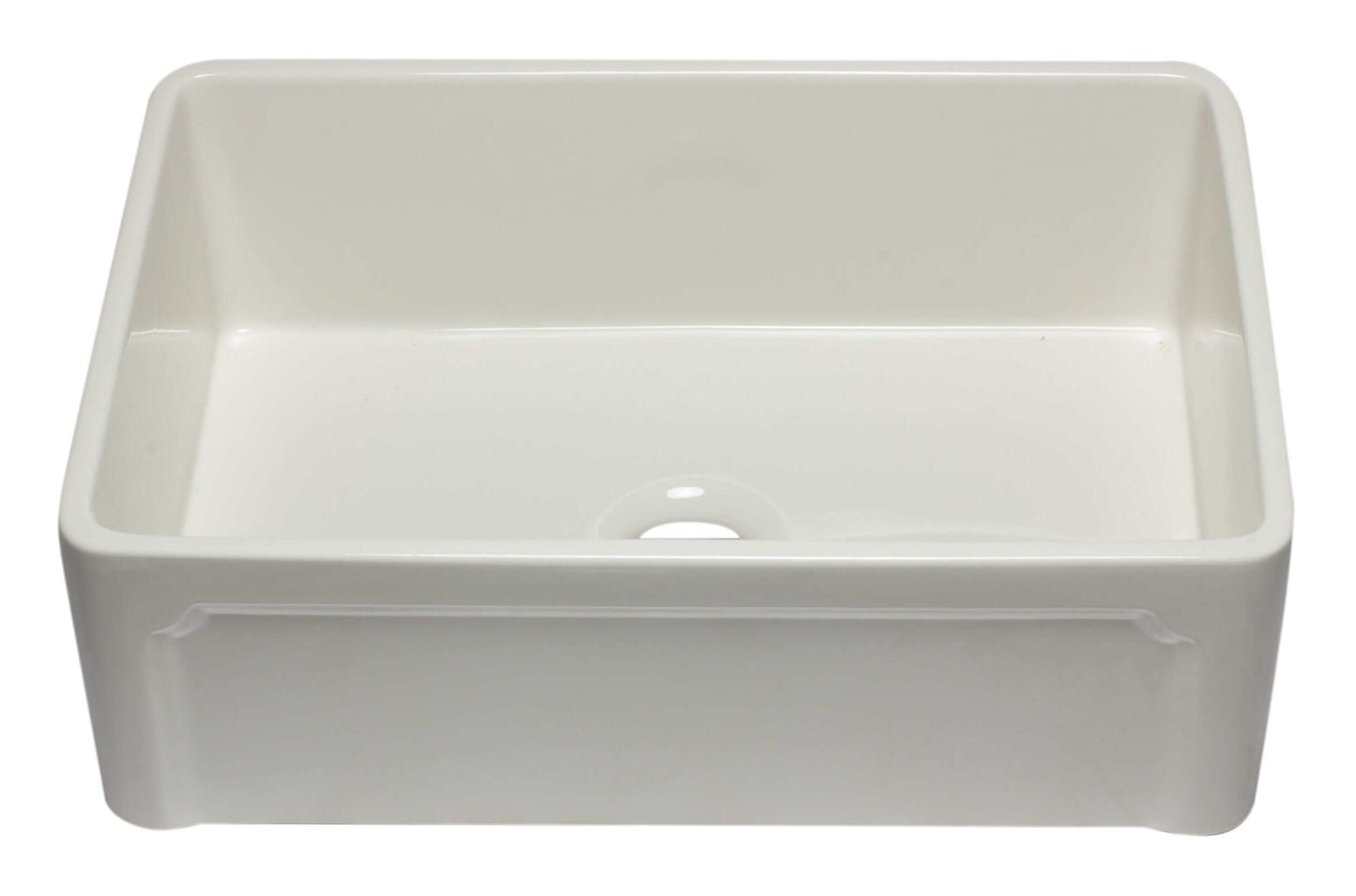 ALFI 30" Biscuit Reversible Single Fireclay Farm Kitchen Sink AB3020SB-B in elegant white finish.