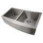 ZLINE Niseko Farmhouse 36" Undermount Double Bowl Sink in Stainless Steel (SA50D-36)
