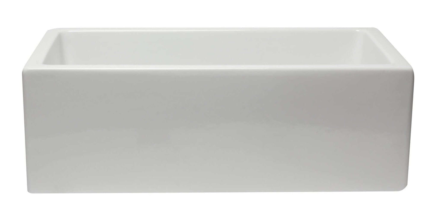 ALFI 30" White Reversible Fireclay Farmhouse Sink showcasing a classic white finish and modern farmhouse design.