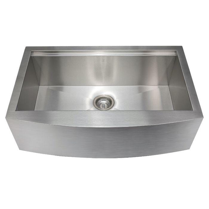 ZLINE Moritz Farmhouse 33" Undermount Single Bowl Sink in Stainless Steel with Accessories (SLSAP-33) overview image.