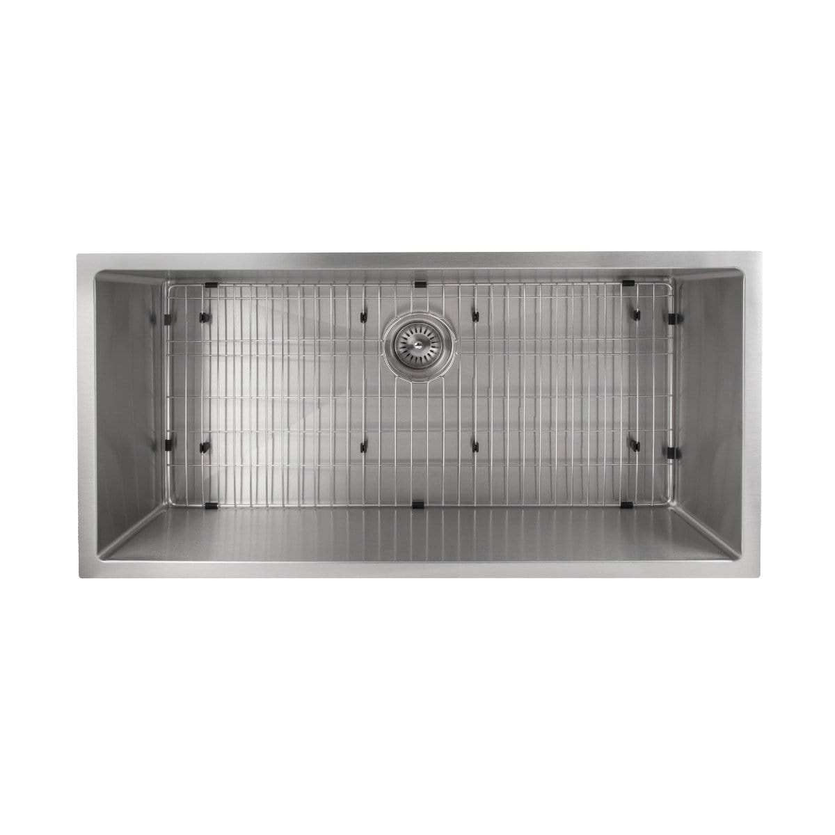ZLINE Meribel 33" Undermount Single Bowl Sink in Stainless Steel (SRS-33) with grid and drain.