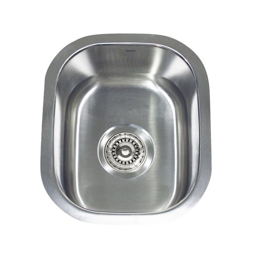 Nantucket 15" Rectangle Undermount Stainless Steel Bar/Prep Sink, 18 Gauge - NS1512 top view of sink