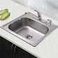 Nantucket 25" Small Rectangle Single Bowl Self Rimming Stainless Steel Drop In Kitchen Sink, 18 Gauge - NS2522-8