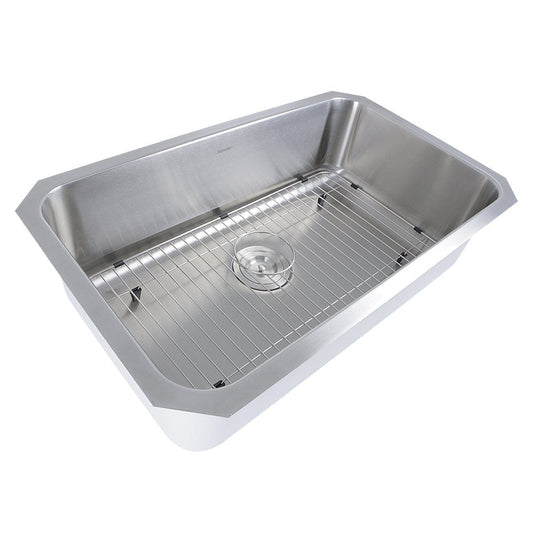 Nantucket 30" Large Rectangle Single Bowl Undermount Stainless Steel Kitchen Sink, 11 Inches Deep - NS43-11-16