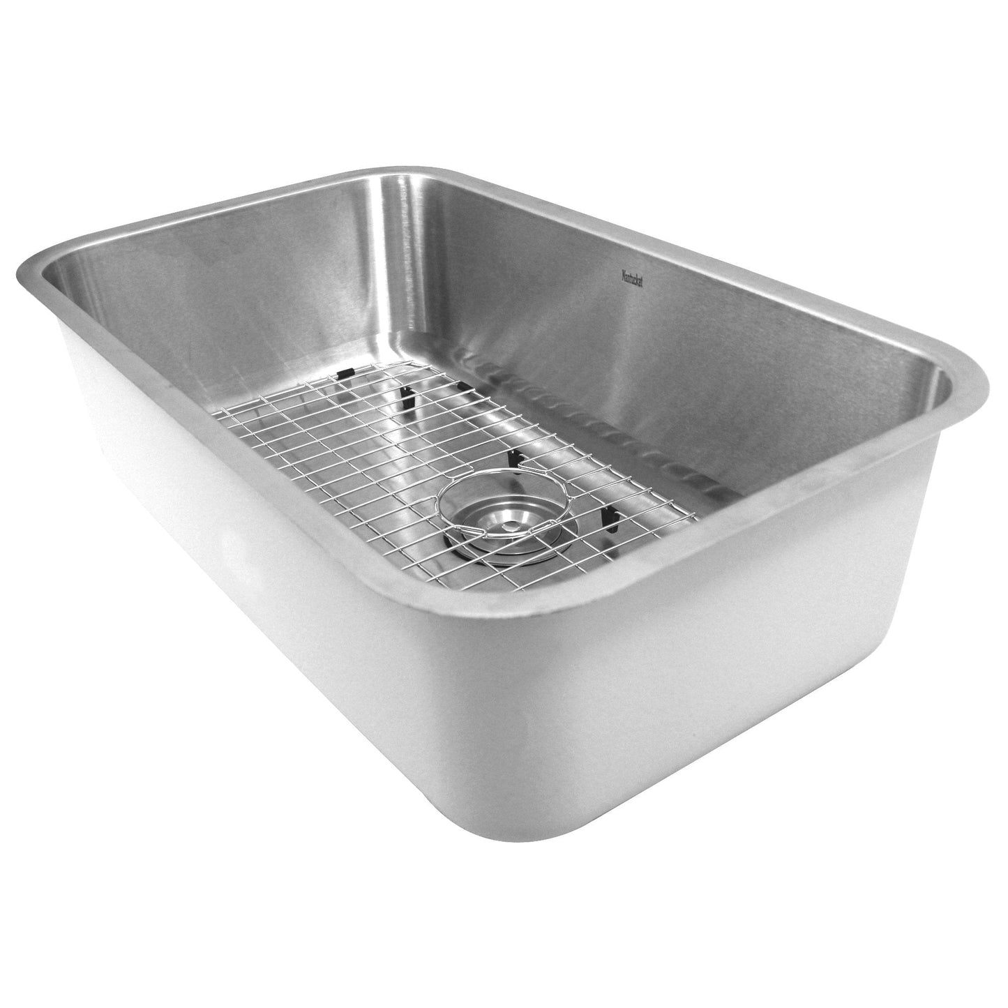 Nantucket 30" Large Rectangle Single Bowl Undermount Stainless Steel Kitchen Sink, 9 Inches Deep - NS3018-9-16, front view.