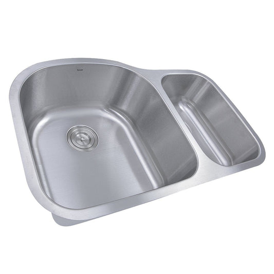 Nantucket 31.5" 70/30 Double Bowl Undermount Stainless Steel Kitchen Sink, 16 Gauge - NS3121-16