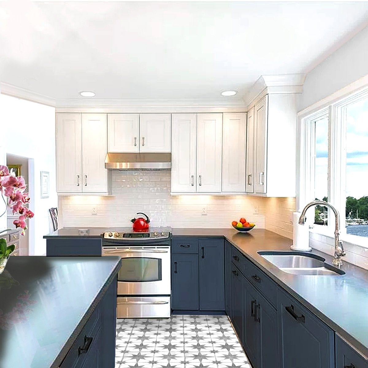 Nantucket 31.5" 70/30 Double Bowl Undermount Stainless Steel Kitchen Sink, 16 Gauge - NS3121-16 in stylish modern kitchen.