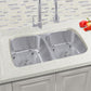 Nantucket 32.5" Double Bowl Equal Undermount Stainless Steel Kitchen Sink, 16 Gauge - NS10i-16