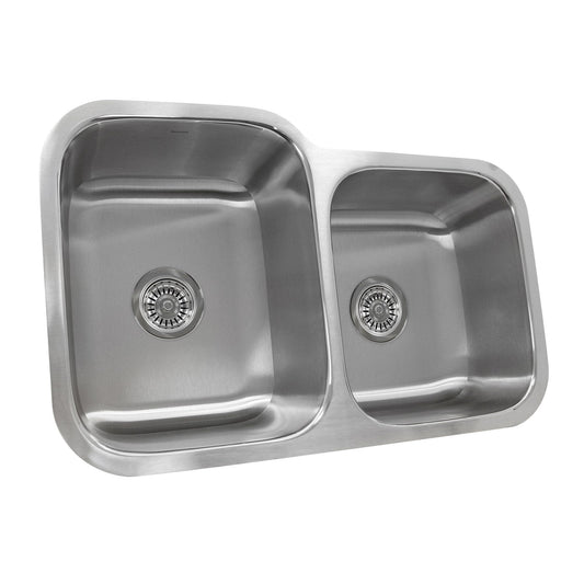 Nantucket 32" 60/40 Double bowl Undermount Stainless Steel Kitchen Sink, 18 Gauge - NS6040-18