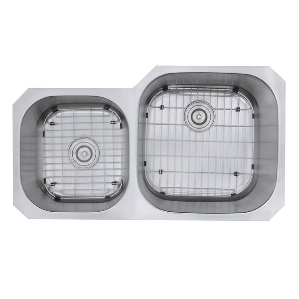 Nantucket 35 Double bowl Undermount Stainless Steel Kitchen Sink - NS3520-R-16