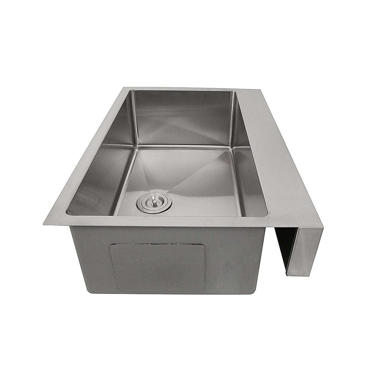 Front view of Nantucket  EZApron33-5.5 Patented Design Pro Series Single Bowl Undermount  Stainless Steel Kitchen Sink with 5.5" Apron Front - EZApron33-5.5.