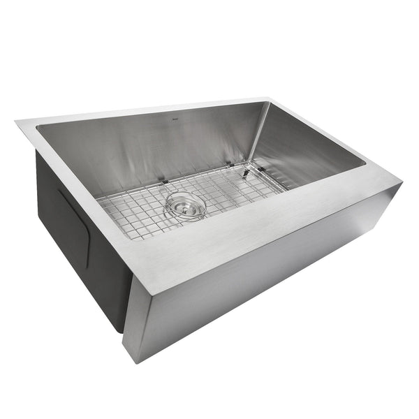 Nantucket EZApron33 Patented Design Pro Series Single Bowl Undermount Stainless Steel Kitchen Sink with 7 Apron Front - EZApron33