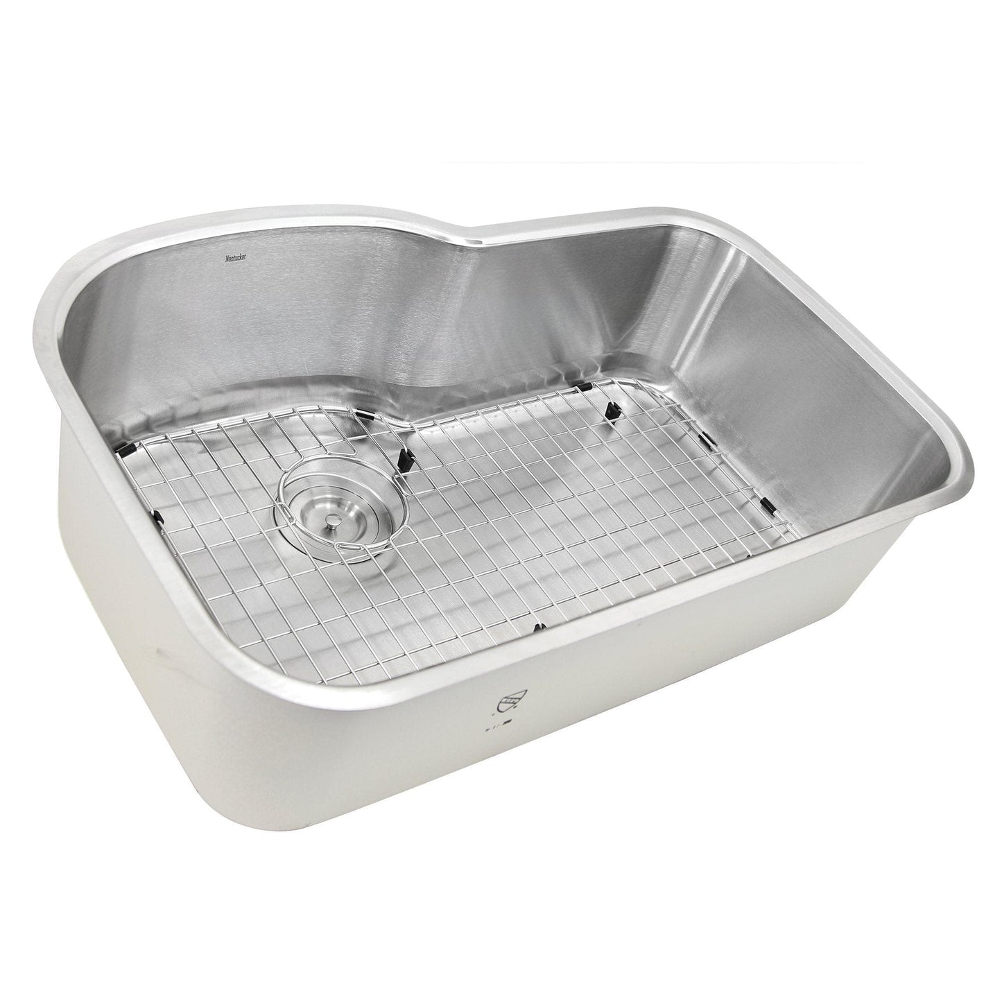 Nantucket Single Bowl Oblong Undermount Stainless Steel Kitchen Sink, 16 Gauge - MOBYXL-16 shown from above, featuring a sleek design.