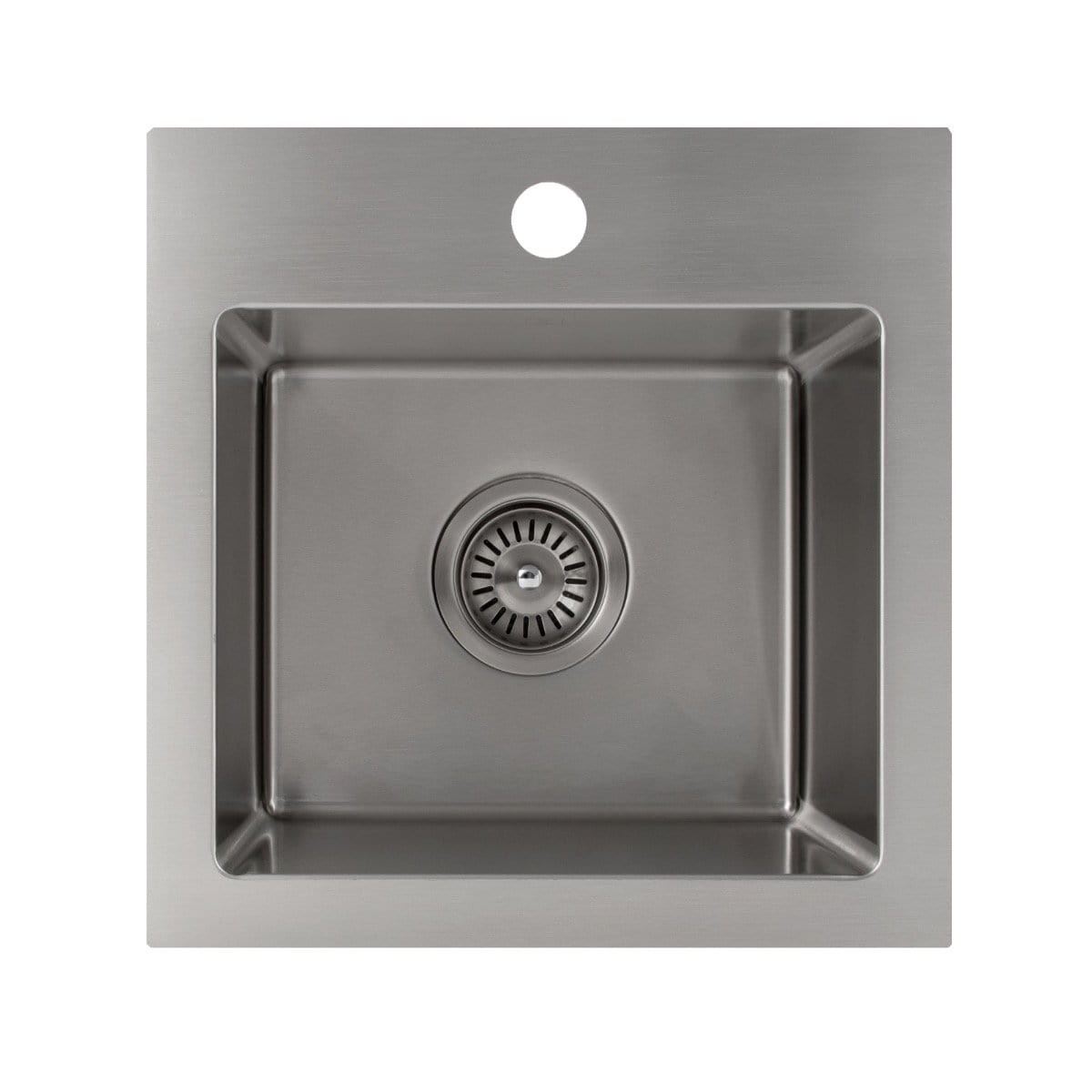 ZLINE Donner 15" Topmount Single Bowl Bar Sink in Stainless Steel (STS-15) with drain and sleek design.