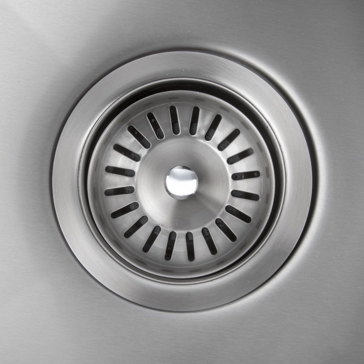 ZLINE Donner 15" Topmount Single Bowl Bar Sink in Stainless Steel (STS-15) drain design close-up.
