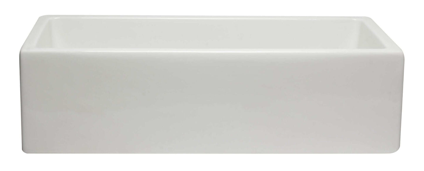 ALFI 36" White Reversible Smooth / Fluted Single Bowl Fireclay Farm Sink AB3618HS-W - elegant design and functionality